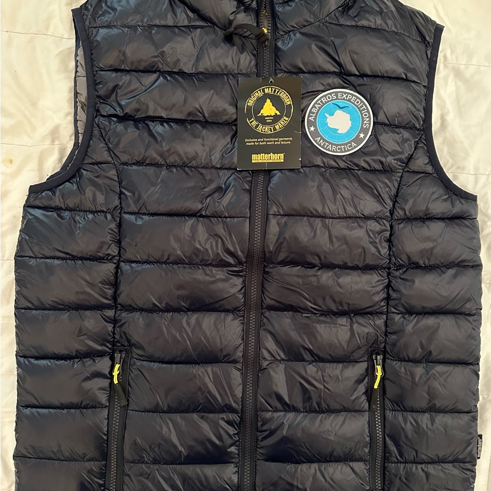 Super warm down vest “Albatros Expeditions Antarctica” size large unisex
